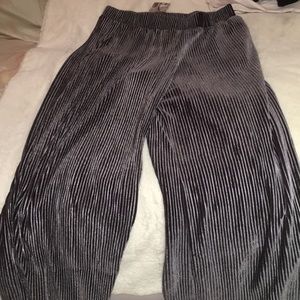 Velvet flowy pants